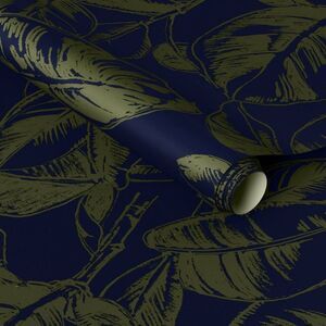 Threshold - Ficus Navy Wallpaper - Threshold Navy